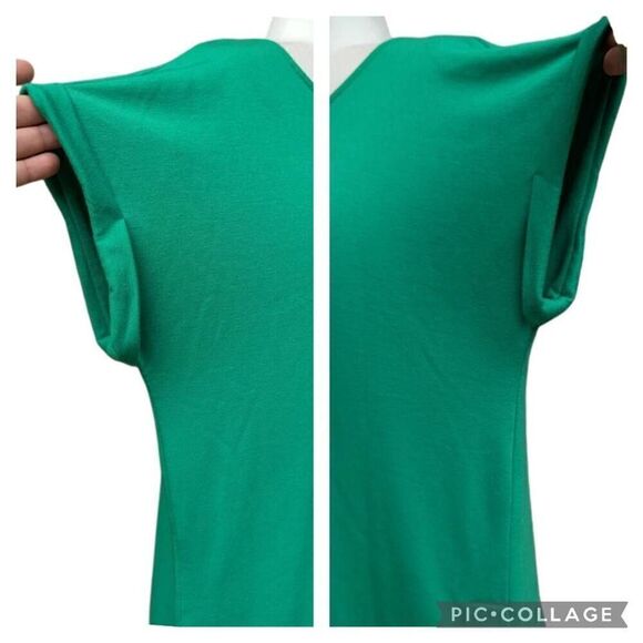 Crown & Ivy Green Blouse Top Dolman Sleeves Accent Side Button Crew Neck Size L - Picture 4 of 9